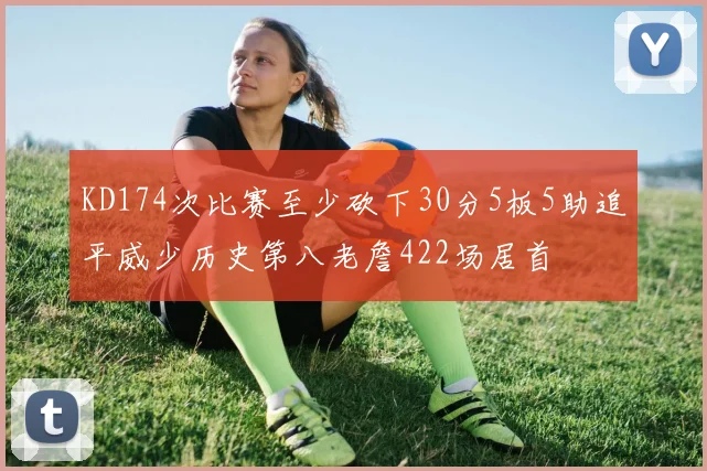 KD174次比赛至少砍下30分5板5助追平威少历史第八老詹422场居首